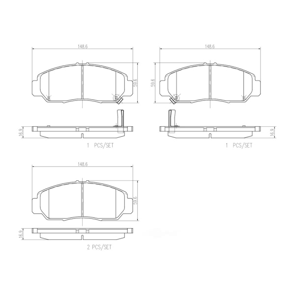 brembo Premium Ceramic Front Disc Brake Pads P28047N