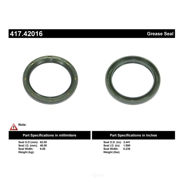 Centric Premium™ Front Inner Wheel Seal 417.42016