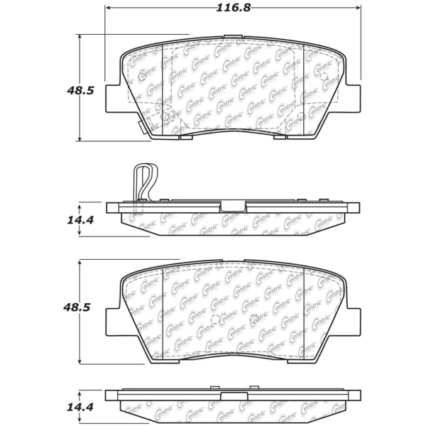 Centric Premium Ceramic Rear Disc Brake Pads 301.12840