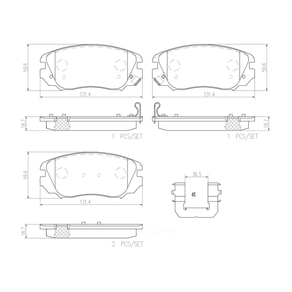 brembo Premium Ceramic Front Disc Brake Pads P59054N