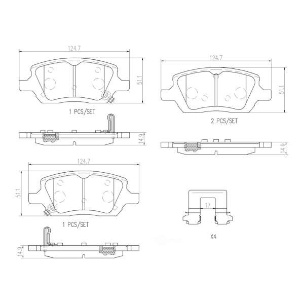 brembo Premium Ceramic Rear Disc Brake Pads P10035N