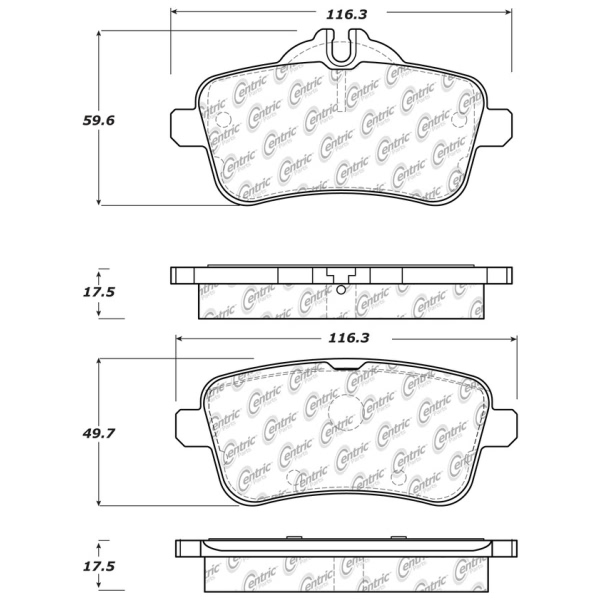 Centric Posi Quiet™ Ceramic Rear Disc Brake Pads 105.16301