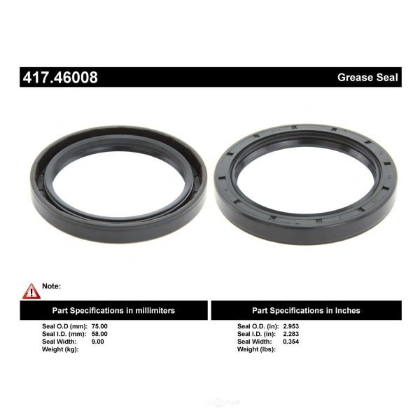 Centric Premium™ Axle Shaft Seal 417.46008