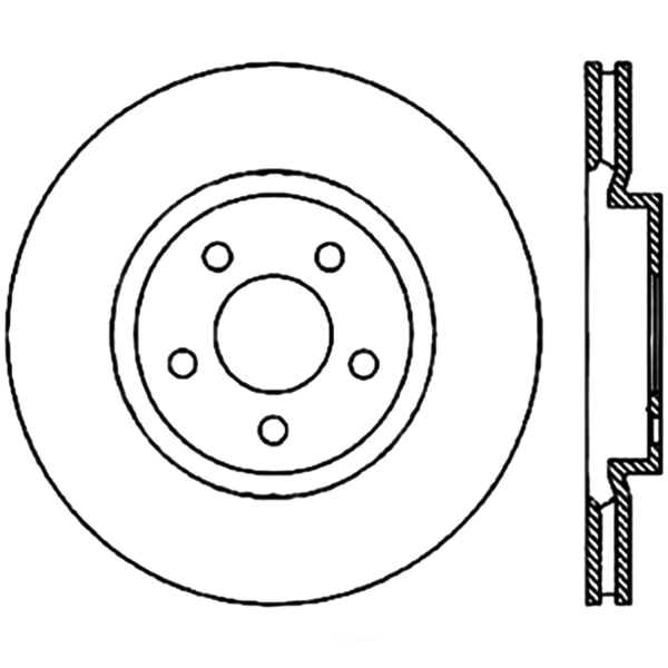 Centric Premium Vented Front Brake Rotor 125.63061