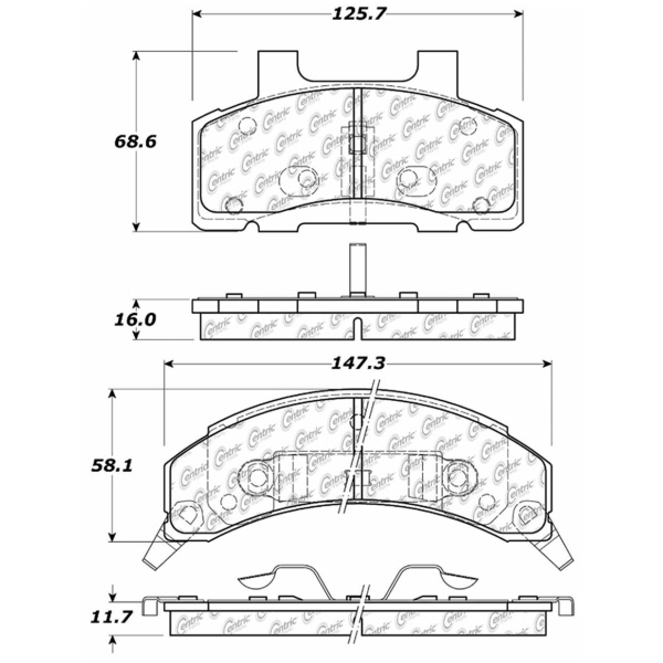 Centric Premium Ceramic Front Disc Brake Pads 301.02150