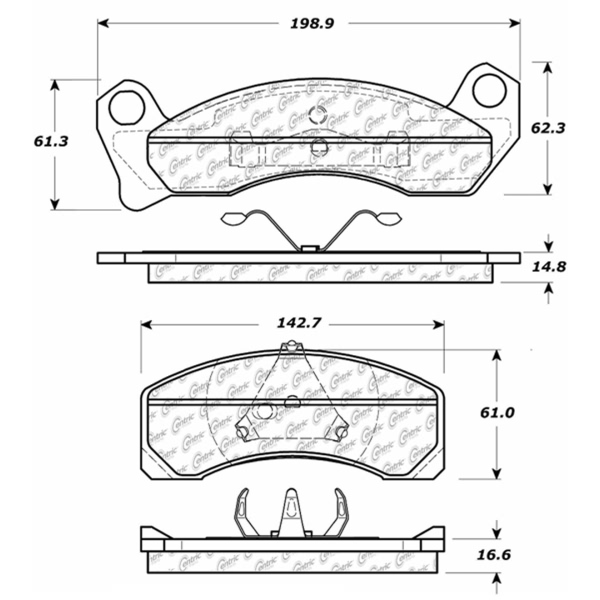 Centric Posi Quiet™ Semi-Metallic Front Disc Brake Pads 104.04990