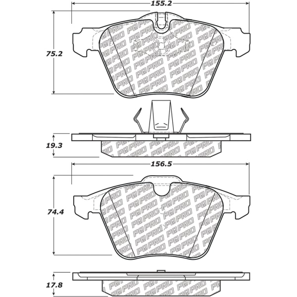 Centric Posi Quiet Pro™ Semi-Metallic Front Disc Brake Pads 500.12400