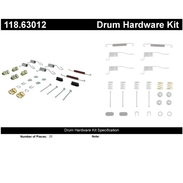 Centric Rear Drum Brake Hardware Kit 118.63012