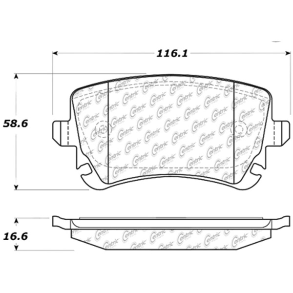 Centric Posi Quiet™ Semi-Metallic Rear Disc Brake Pads 104.10180