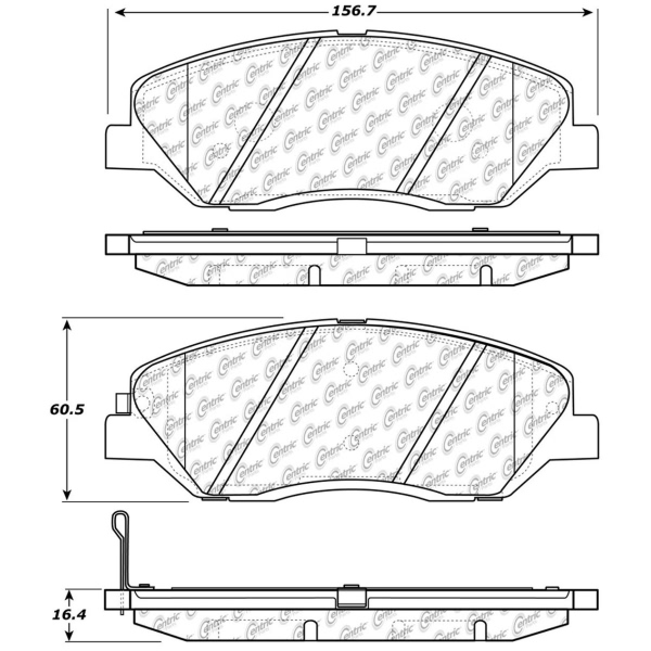 Centric Posi Quiet™ Ceramic Front Disc Brake Pads 105.12020