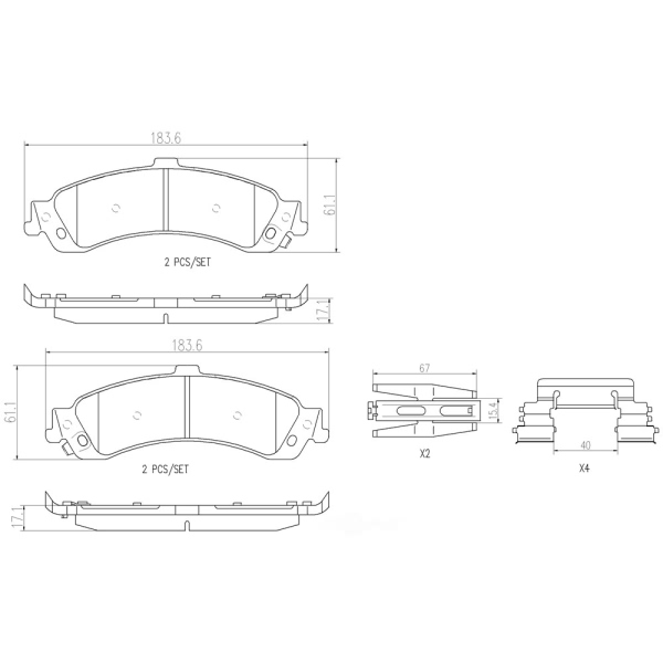 brembo Premium Ceramic Rear Disc Brake Pads P10040N