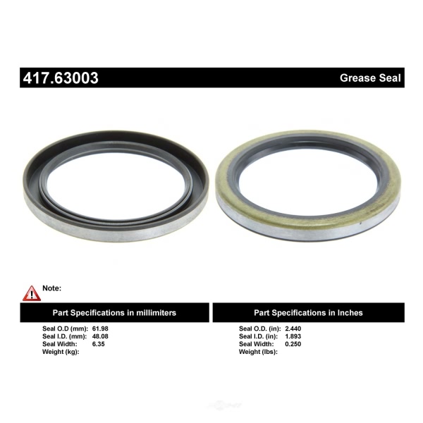 Centric Premium™ Rear Outer Wheel Seal 417.63003