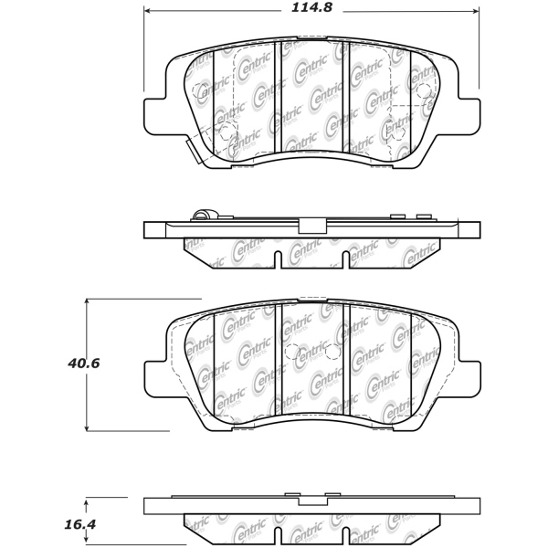 Centric Posi Quiet™ Ceramic Rear Disc Brake Pads 105.16590