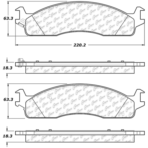 Centric Premium Ceramic Front Disc Brake Pads 301.09650