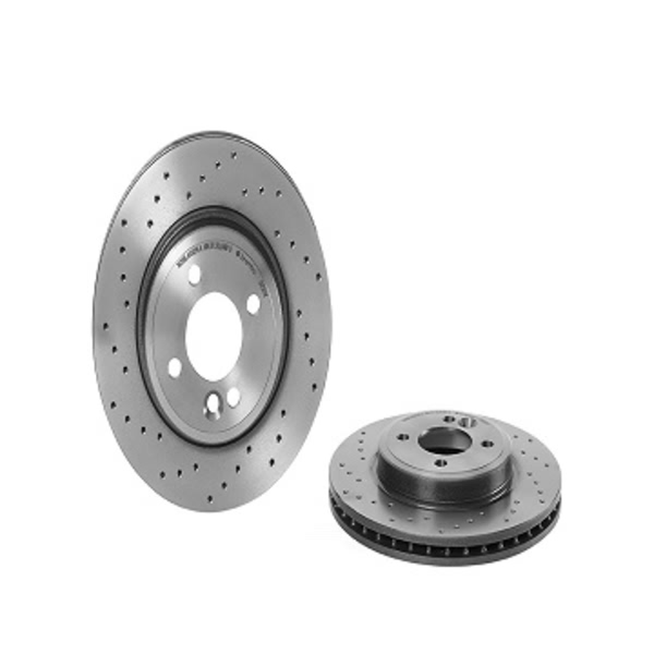 brembo Premium Xtra Cross Drilled UV Coated 1-Piece Front Brake Rotors 09.8655.1X