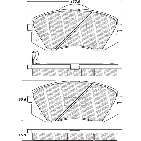 Centric Posi Quiet Pro™ Ceramic Front Disc Brake Pads 500.12950