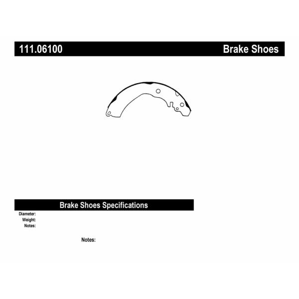 Centric Premium Rear Drum Brake Shoes 111.06100