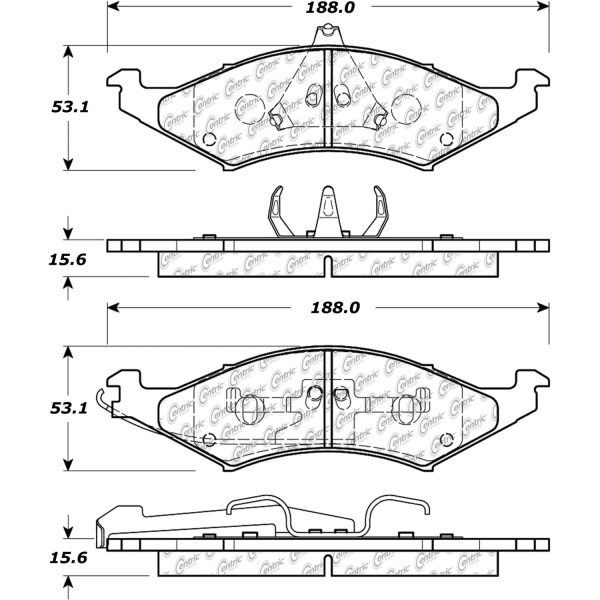 Centric Premium Semi-Metallic Front Disc Brake Pads 300.04210