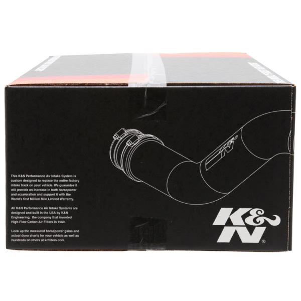 K&N 57 Series FIPK Generation II High-Density Polyethylene Black Cold Air Intake System with Red Filter and Intake Pipe 57-9036