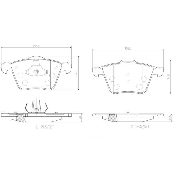 brembo Premium Ceramic Front Disc Brake Pads P24077N