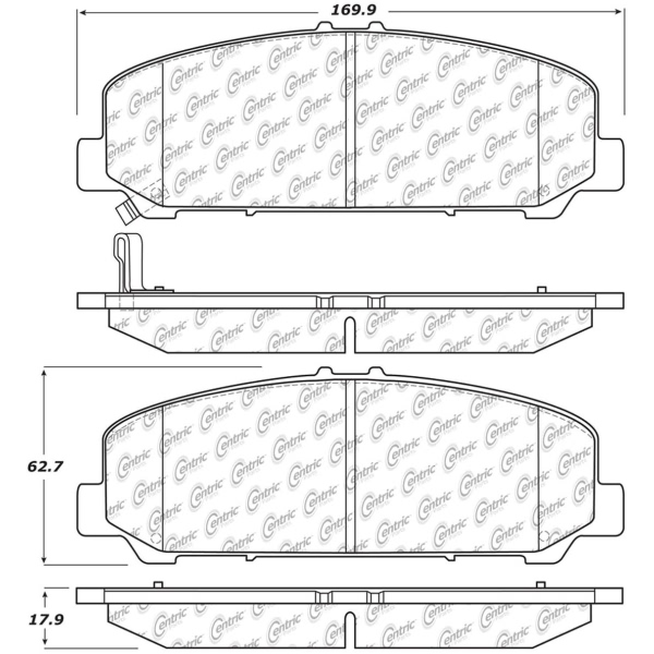 Centric Premium Ceramic Front Disc Brake Pads 301.12860