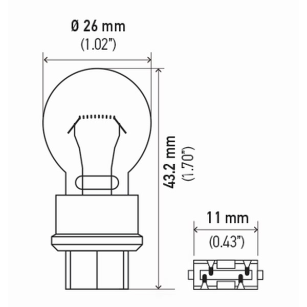 Hella 3157Tb Standard Series Incandescent Miniature Light Bulb 3157TB