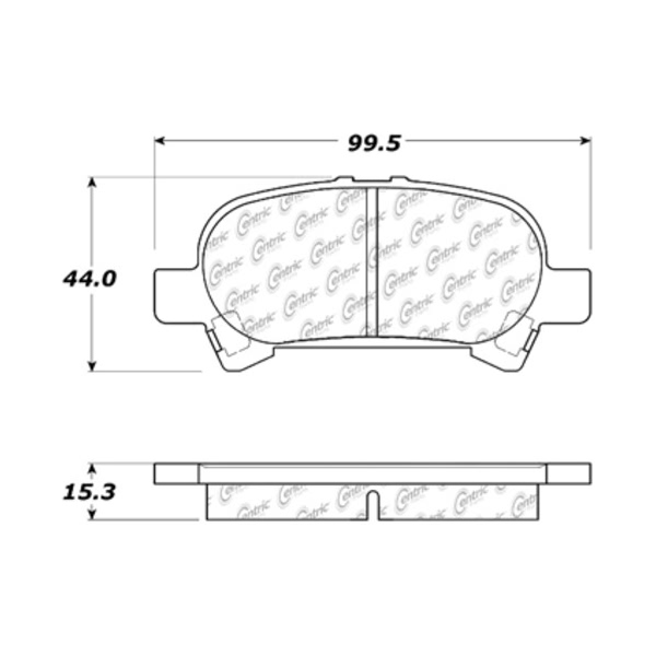 Centric Posi Quiet™ Extended Wear Semi-Metallic Rear Disc Brake Pads 106.08281