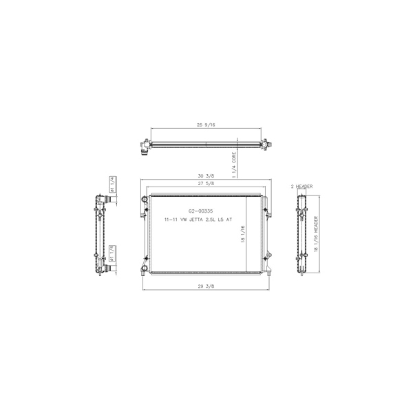 TYC Engine Coolant Radiator 2964