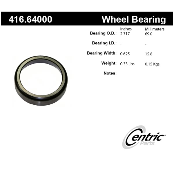 Centric Premium™ Front Inner Wheel Bearing Race 416.64000