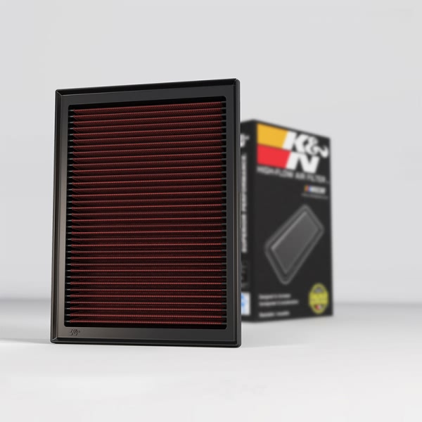 K&N 33 Series Panel Red Air Filter （12.5" L x 9.188" W x 1.75" H) 33-2438