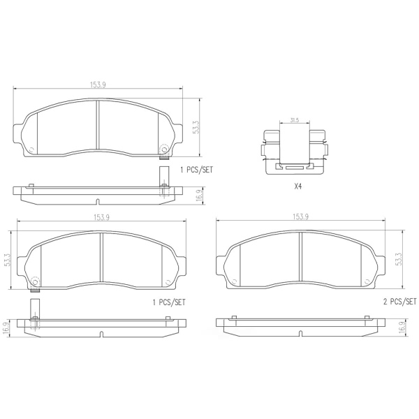 brembo Premium Ceramic Front Disc Brake Pads P10042N