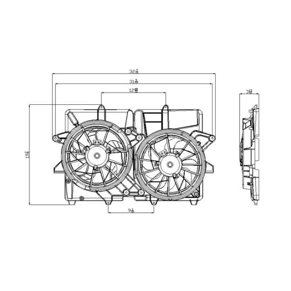 TYC Dual Radiator And Condenser Fan Assembly 622180