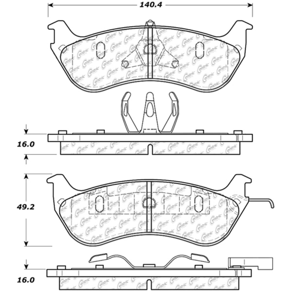 Centric Posi Quiet™ Ceramic Rear Disc Brake Pads 105.06740