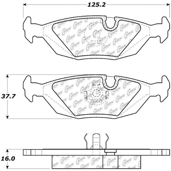 Centric Posi Quiet™ Semi-Metallic Rear Disc Brake Pads 104.02790