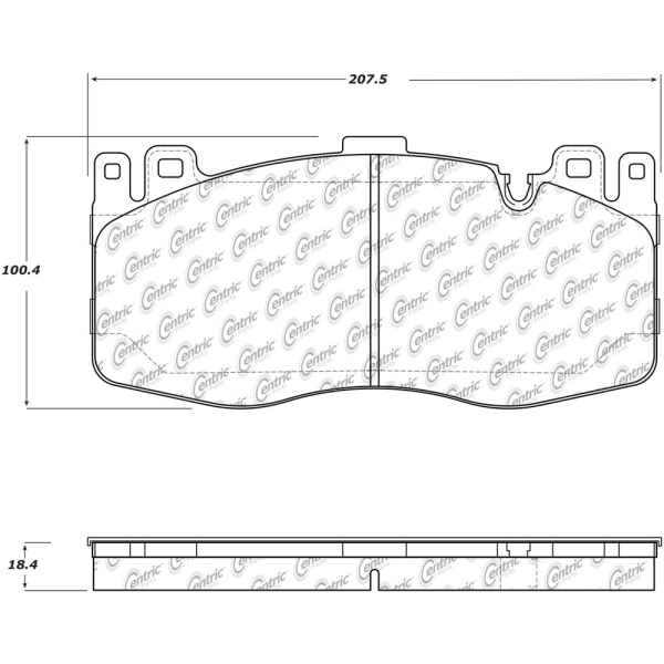 Centric Posi Quiet™ Semi-Metallic Front Disc Brake Pads 104.17380