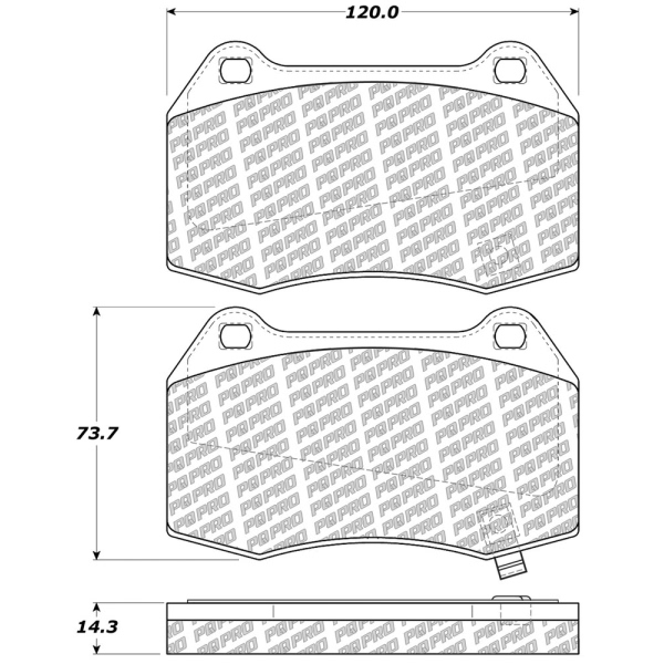 Centric Posi Quiet Pro™ Semi-Metallic Front Disc Brake Pads 500.09600