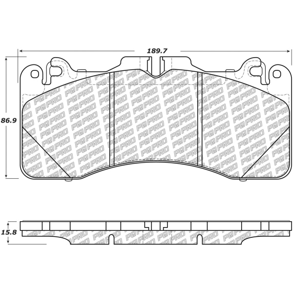 Centric Posi Quiet Pro™ Semi-Metallic Front Disc Brake Pads 500.14400