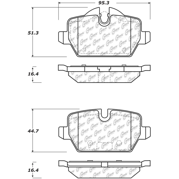 Centric Posi Quiet™ Ceramic Rear Disc Brake Pads 105.12260