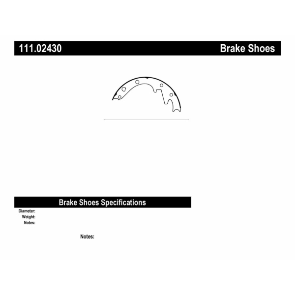 Centric Premium Front Drum Brake Shoes 111.02430