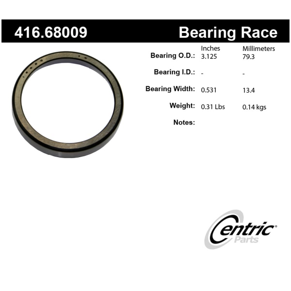 Centric Premium™ Rear Outer Wheel Bearing Race 416.68009