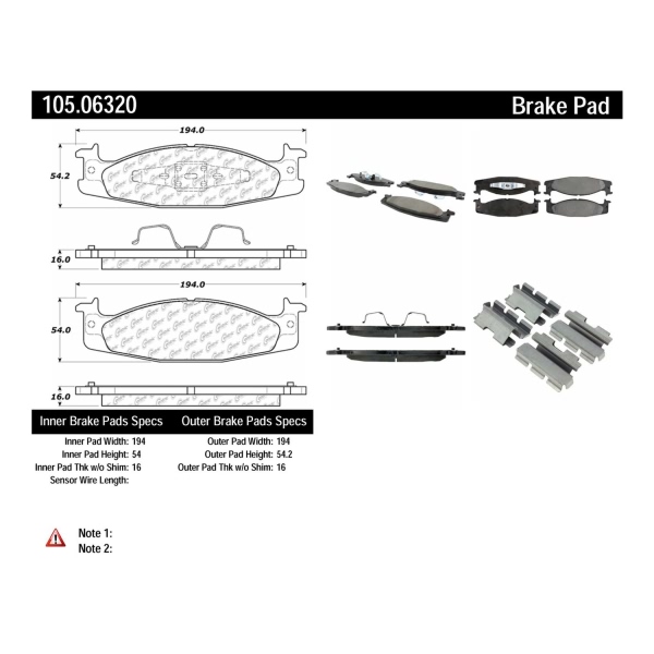 Centric Posi Quiet™ Ceramic Front Disc Brake Pads 105.06320