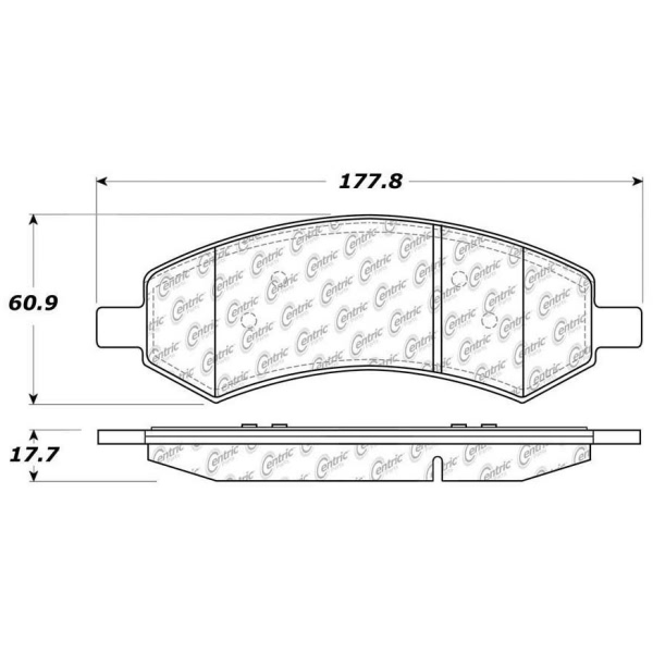 Centric Posi Quiet™ Extended Wear Semi-Metallic Front Disc Brake Pads 106.10840