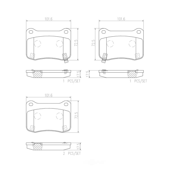 brembo Premium Ceramic Rear Disc Brake Pads P83134N