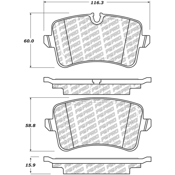 Centric Posi Quiet Pro™ Semi-Metallic Rear Disc Brake Pads 500.15470