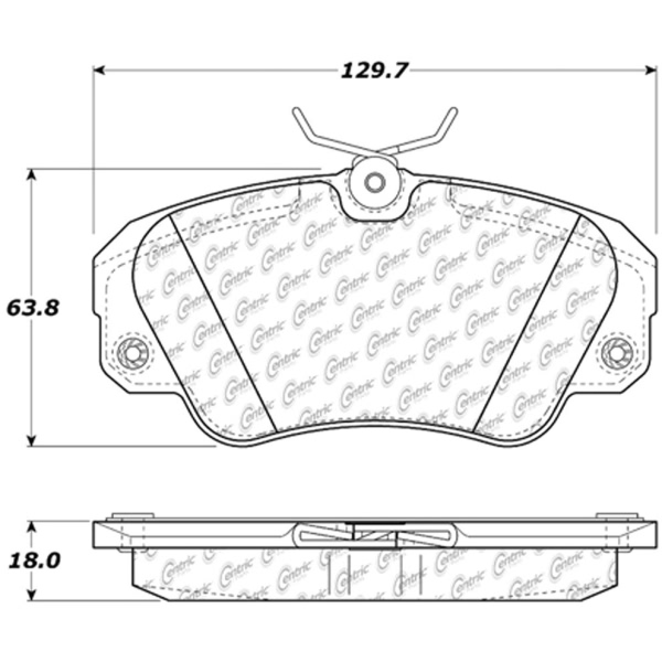 Centric Premium Semi-Metallic Front Disc Brake Pads 300.07200