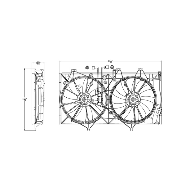 TYC Dual Radiator And Condenser Fan Assembly 622950