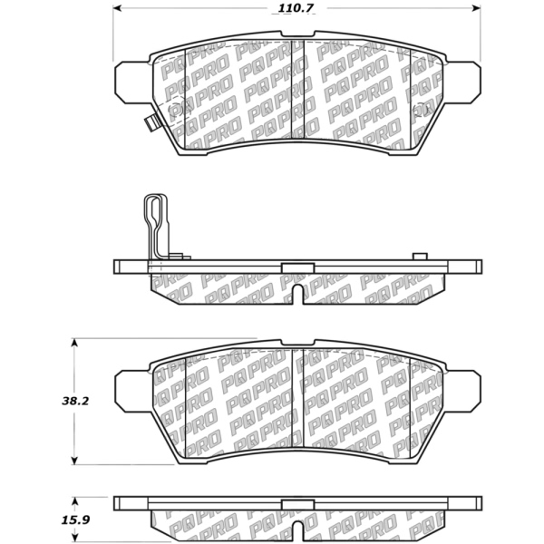 Centric Posi Quiet Pro™ Ceramic Rear Disc Brake Pads 500.11000