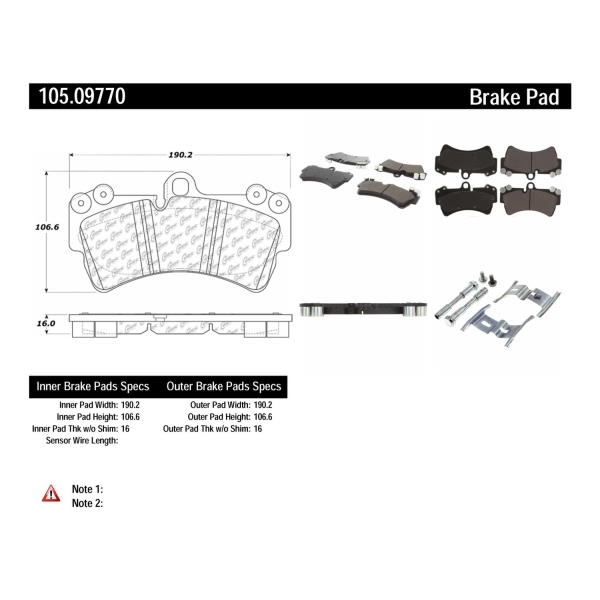 Centric Posi Quiet™ Ceramic Front Disc Brake Pads 105.09770