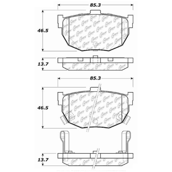 Centric Posi Quiet™ Ceramic Rear Disc Brake Pads 105.03231