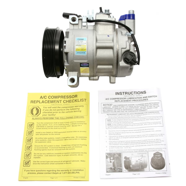 Delphi A C Compressor With Clutch CS20081